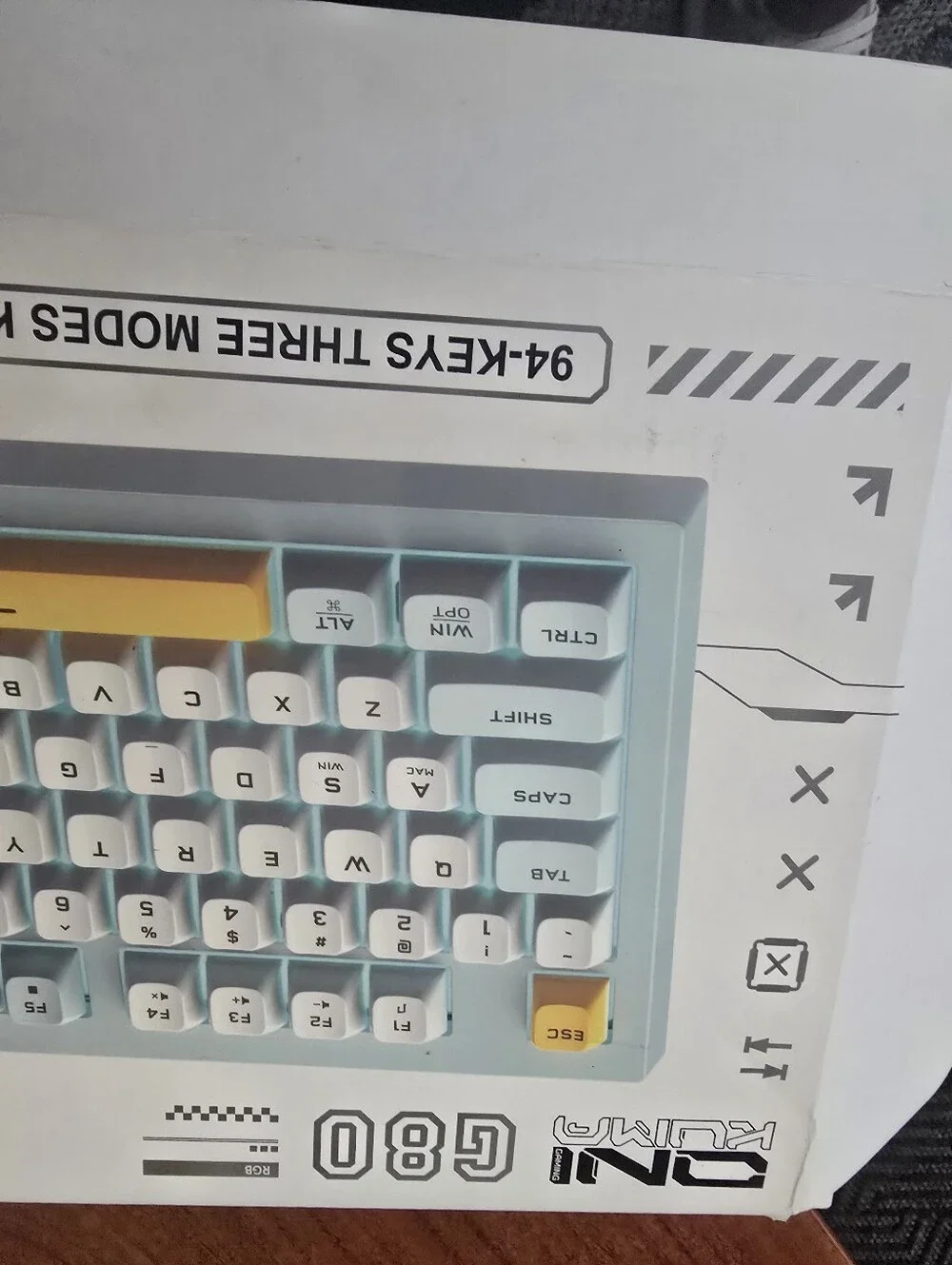Onikuma G80 94 Keys Keyboard with Yellow Accent Keys 3 Modes With Knob &  Screen